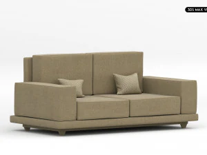 Realistic Modern Sofa Set 3D Model