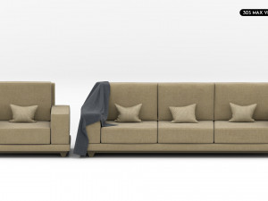 Realistic Modern Sofa Set Modello 3D
