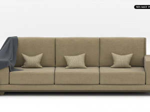 Realistic Modern Sofa Set 3D Model