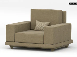 Realistic Modern Sofa Set 3D Model