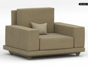 Realistic Modern Sofa Set 3D Model