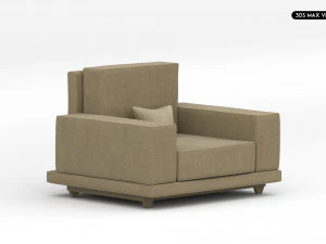 Realistic Modern Sofa Set 3D Model