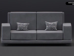 Realistic Modern Sofa Set 3D Model