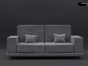 Realistic Modern Sofa Set 3D Model