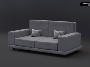 Realistic Modern Sofa Set Modello 3D