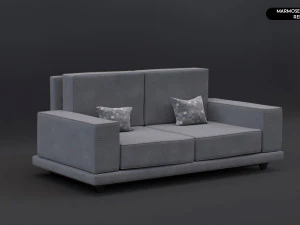 Realistic Modern Sofa Set 3D Model