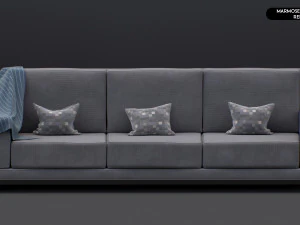Realistic Modern Sofa Set 3D Model
