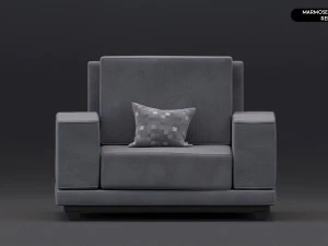 Realistic Modern Sofa Set 3D Model