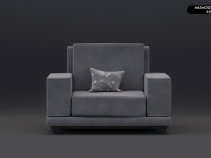Realistic Modern Sofa Set Modello 3D
