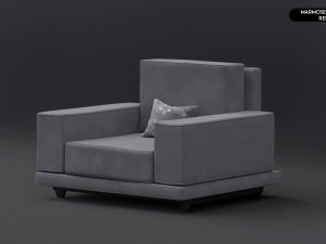 Realistic Modern Sofa Set 3D Model