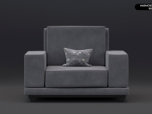 Realistic Modern Sofa Set Modello 3D