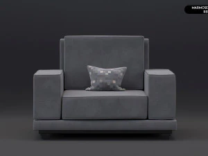 Realistic Modern Sofa Set 3D Model