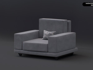 Realistic Modern Sofa Set Modello 3D