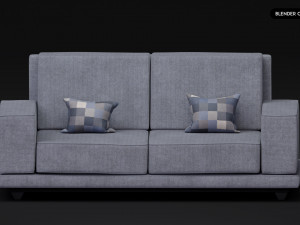 Realistic Modern Sofa Set Modello 3D