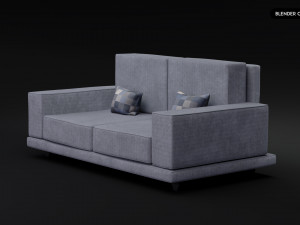 Realistic Modern Sofa Set Modello 3D