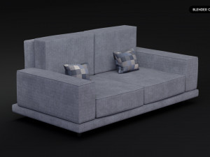 Realistic Modern Sofa Set Modello 3D