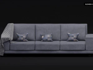 Realistic Modern Sofa Set 3D Model