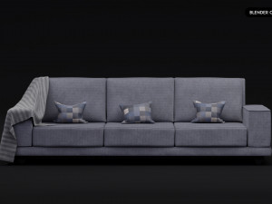 Realistic Modern Sofa Set Modello 3D