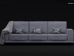 Realistic Modern Sofa Set 3D Model