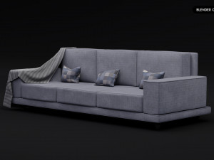 Realistic Modern Sofa Set Modello 3D