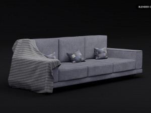 Realistic Modern Sofa Set Modello 3D