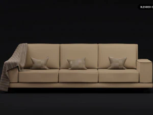 Realistic Modern Sofa Set 3D Model