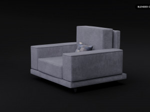 Realistic Modern Sofa Set Modello 3D