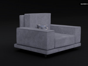 Realistic Modern Sofa Set Modello 3D