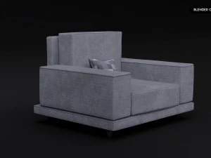 Realistic Modern Sofa Set 3D Model