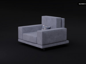 Realistic Modern Sofa Set Modello 3D