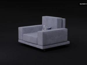 Realistic Modern Sofa Set 3D Model