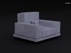 Realistic Modern Sofa Set Modello 3D