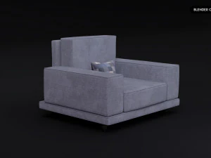 Realistic Modern Sofa Set 3D Model