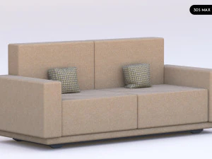 Realistic Modern Sofa Set Design 3D Model