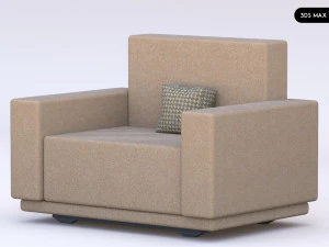 Realistic Modern Sofa Set Design 3D Model