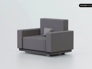 Realistic Modern Sofa Set Design 3D Model