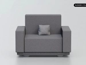 Realistic Modern Sofa Set Design 3D Model