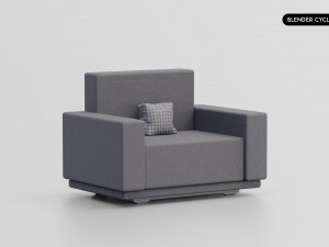 Realistic Modern Sofa Set Design 3Dモデル