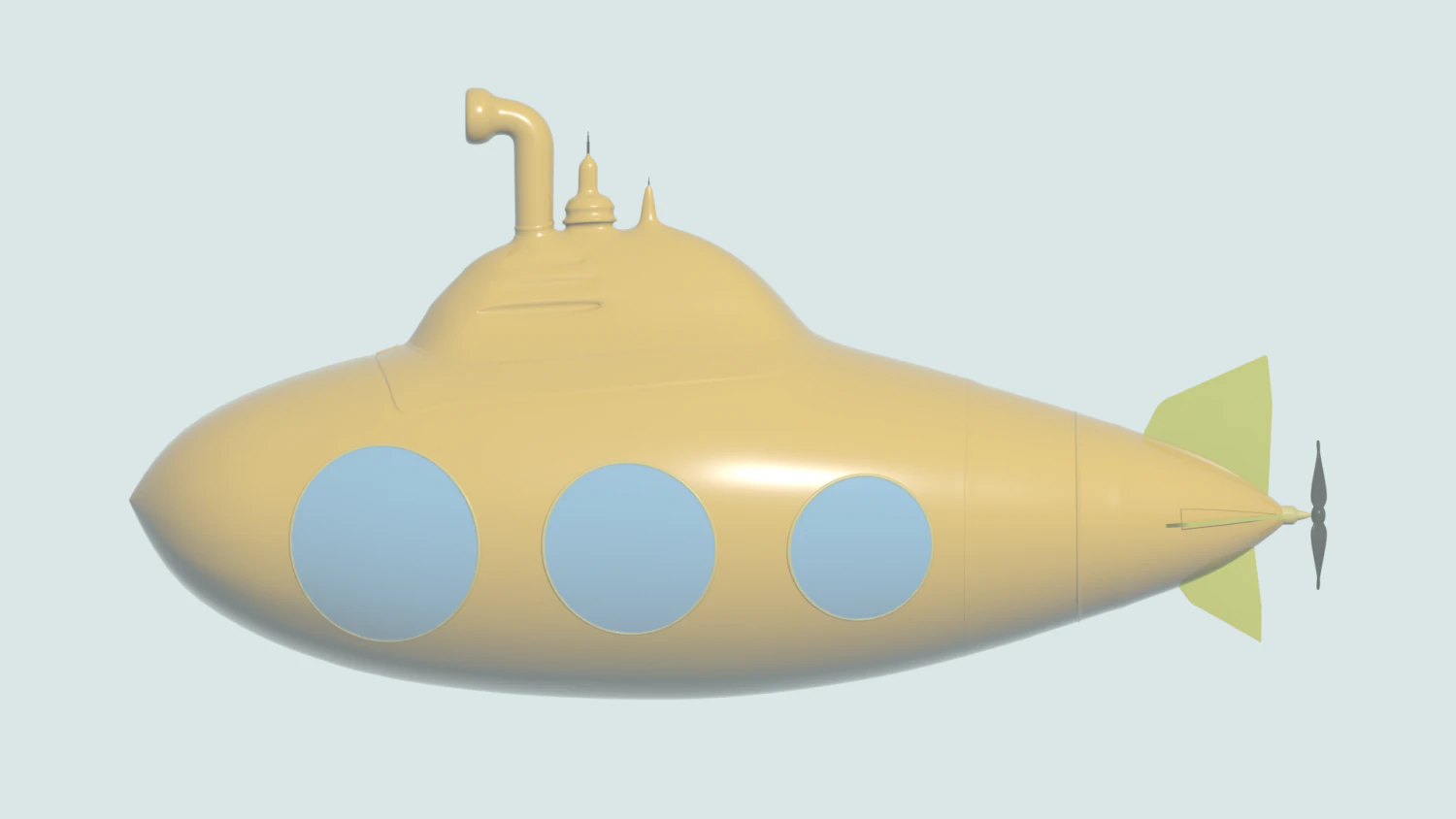 Toy Submarine 3D Model .c4d .max .obj .3ds .fbx .stl .blend 