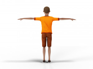 Black Boy Lowpoly Character 3D Model