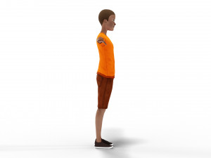 Black Boy Lowpoly Character 3D Model