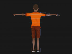 Black Boy Lowpoly Character 3D Model