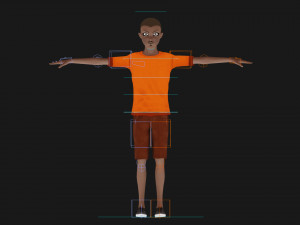 Black Boy Lowpoly Character 3D Model
