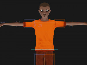 Black Boy Lowpoly Character 3D Model