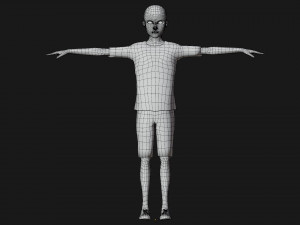 Black Boy Lowpoly Character 3D Model
