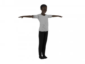 Black Boy lowpoly 3D Model