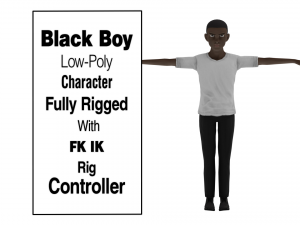 Black Boy lowpoly 3D Модель