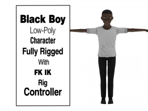 Black Boy lowpoly 3D Model
