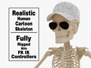 Cartoon Skeleton 3D Realistic 3D मॉडल