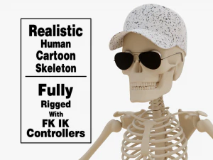 卡通骨架 3D 逼真 3D 模型